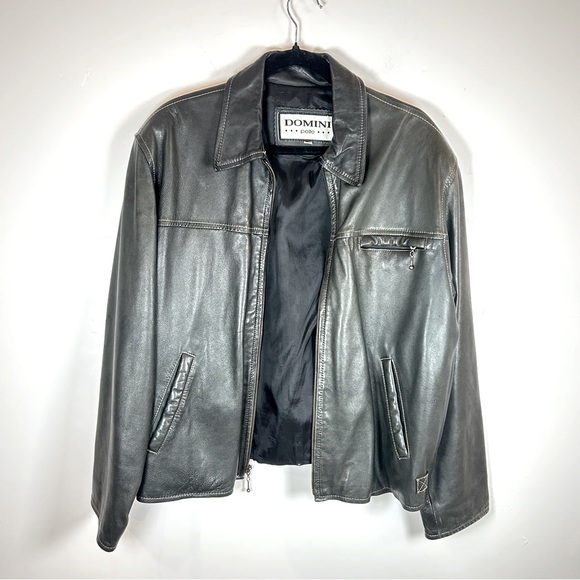 Vintage Jackets & Blazers - Vintage 90s Y2K domini pelle leather jacket